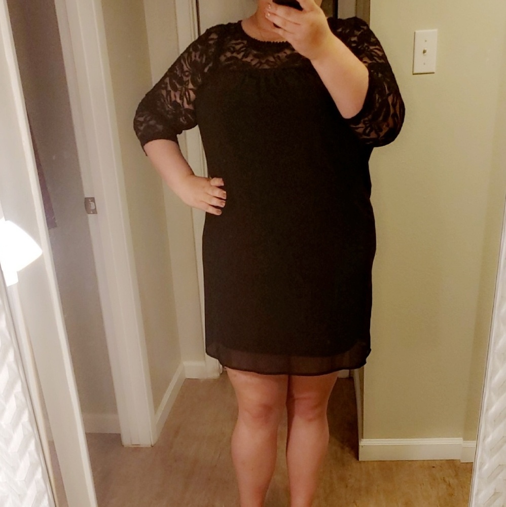 Black lace/ Chiffon dress
